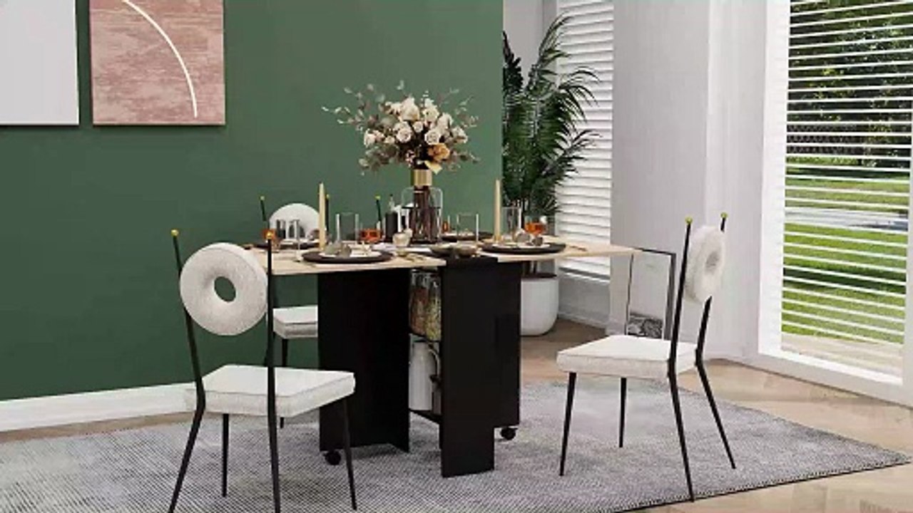 Table à manger ronde 120 cm en MDF et bois Mieren - SKLUM