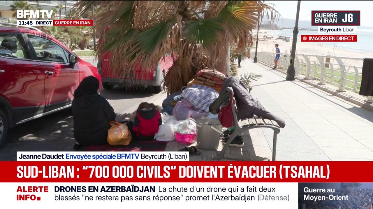 Guerre au Moyen-Orient: à Beyrouth, au Liban, des civils dorment dans la rue à cause des frappes israéliennes