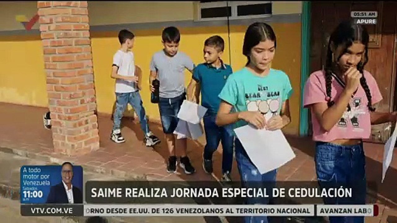 Saime realiza jornada especial de cedulación dirigida a estudiantes del estado Apure