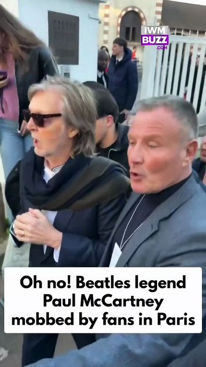 Oh no! Beatles legend Paul McCartney mobbed by fans during paris fashion week