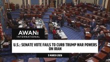U.S. Senate vote fails to curb Trump war powers on Iran