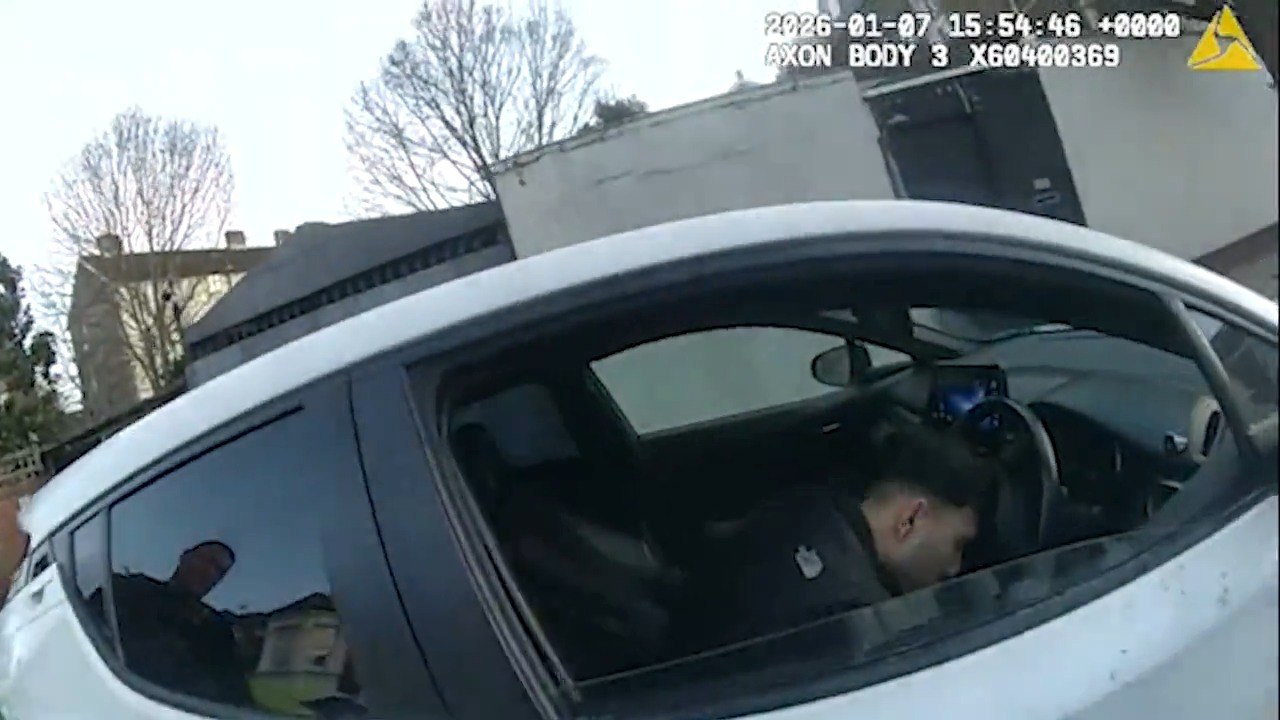 Moment drunk driver crashes into bus as he tried to escape police in west London