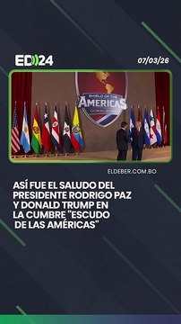 Así fue el saludo del presidente Rodrigo Paz y Donald Trump en la cumbre Escudo de las Américas