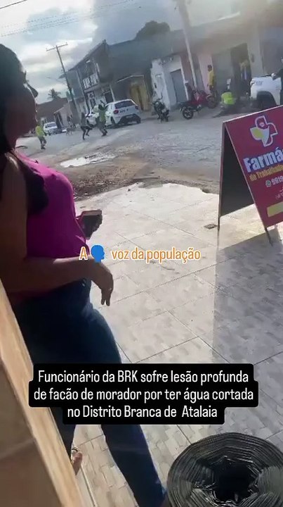 Vídeo mostra momento em que funcionários da BRK são atacados por homem com facão