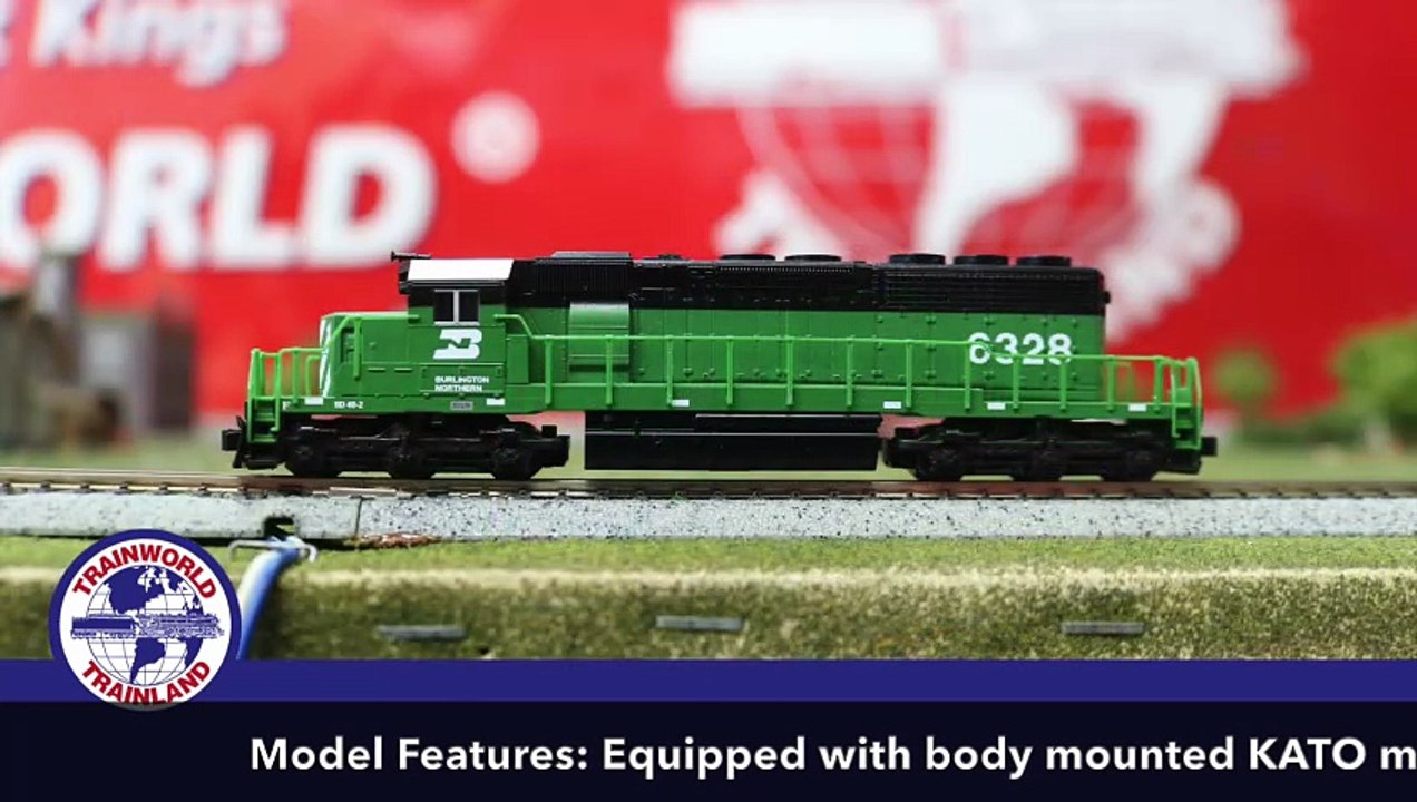 Kato N Scale SD40-2 Diesel Locomotives - TrainWorldTV (1080p, h264, youtube)
