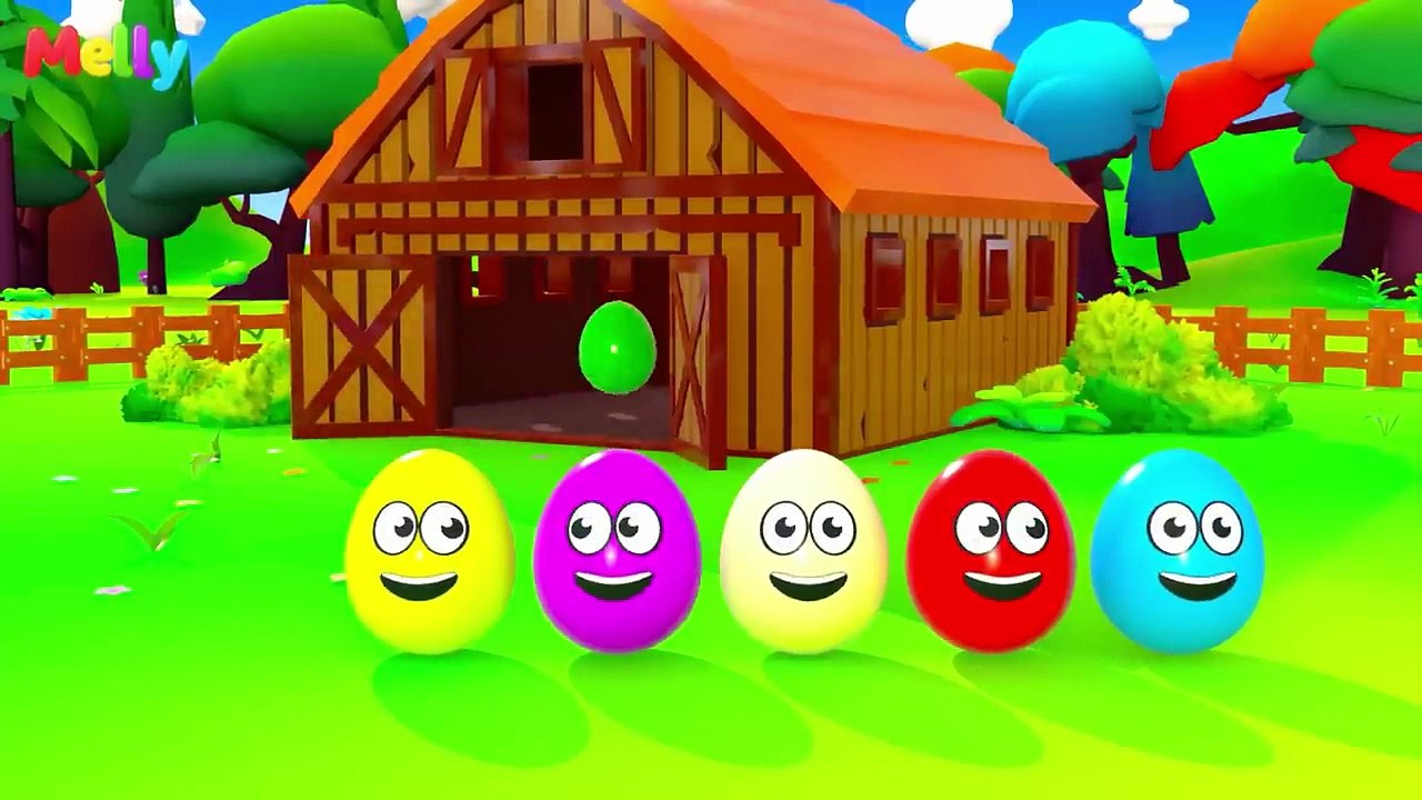 Aprender Colores y Números _ Huevos de Colores en la Granja _ Canciones Infantiles Melly en Español
