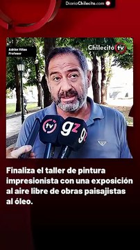 Finaliza el taller de pintura impresionista con una exposición al aire libre de obras paisajistas al óleo.