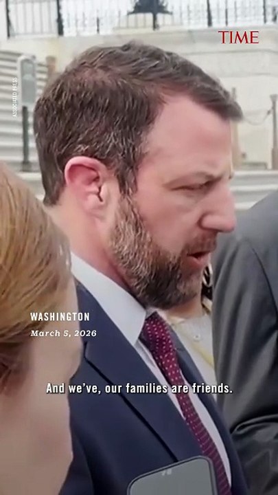 Sen. Markwayne Mullin reacts to being tapped to replace Kristi Noem as Homeland