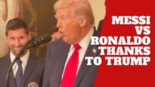 Lionel Messi’s priceless reaction as Donald Trump says his son is a fan of him and Cristiano Ronaldo