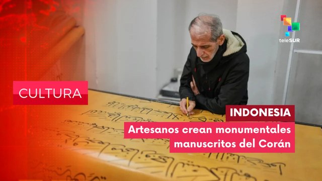 CULTURA EDICIÓN CENTRAL | Indonesia | Artesanos crean monumentales manuscritos del Corán 05-03-2026