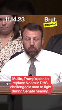 Sen. Markwayne Mullin challenges a man to fight during Senate hearing.
