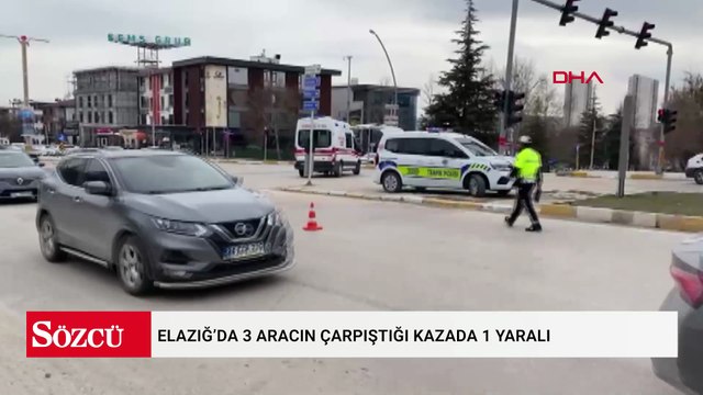 Elazığ’da 3 aracın çarpıştığı kazada 1 yaralı