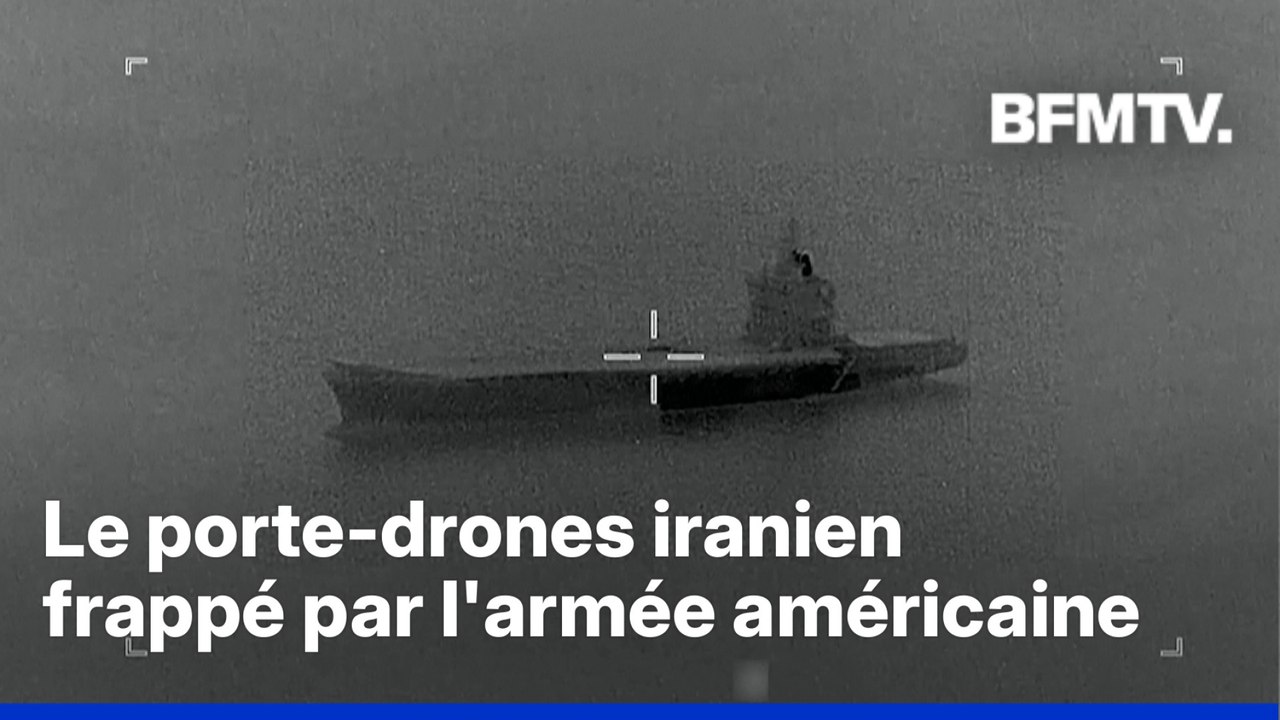 Guerre au Moyen-Orient: les images du porte-drones iranien frappé par l'armée américaine