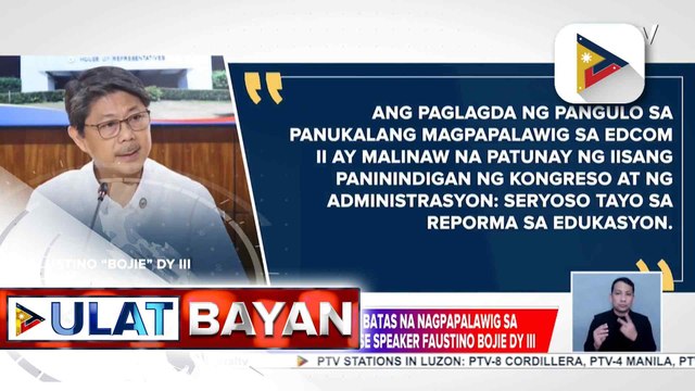 Paglagda ni PBBM ng batas na nagpapalawig sa mandato ng EDCOM II, pinuri ni House Speaker Faustino “Bojie” Dy III
