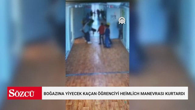 Boğazına yiyecek kaçan öğrenciyi Heimlich manevrası kurtardı
