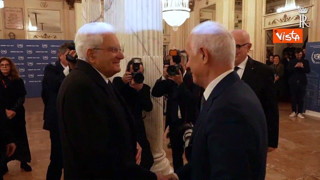 Mattarella al 150esimo del Corriere della Sera accolto da Cairo e Luciano Fontana alla Scala