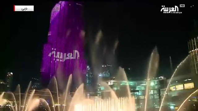 لأول مرة في تاريخه .. برج خليفة يتلون بألوان قناة تليفزيونية
