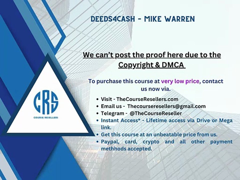 Thecourseresellers.com - Deeds4Cash – Mike Warren