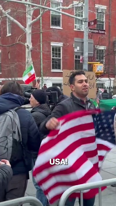 Vigil for ayatollah upended by chants of USA in NYC