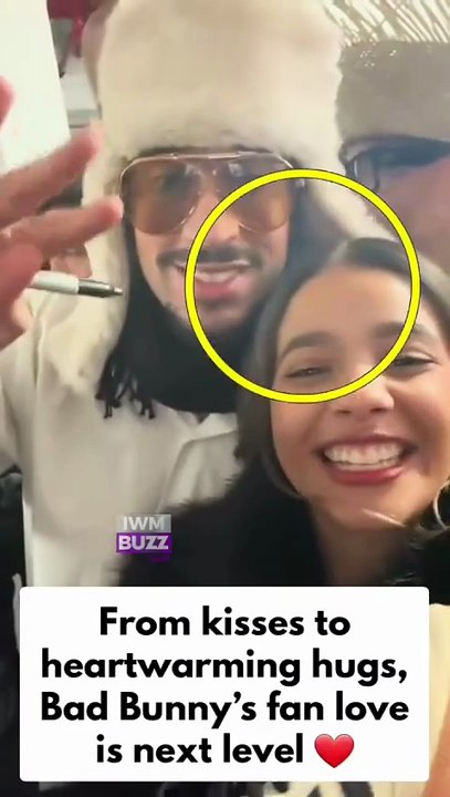 Puerto Rican singer Bad Bunny spreads love and joy through heartwarming moments with fans in this viral videos