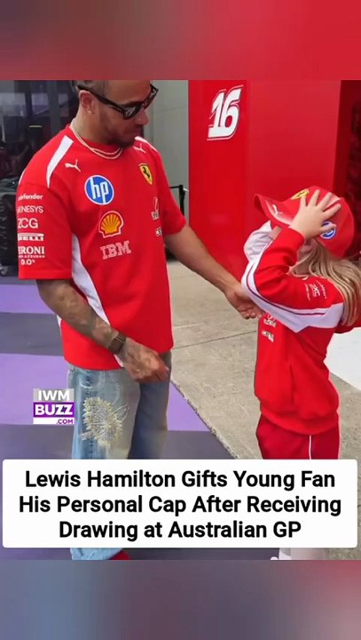 Lewis Hamilton Gifts Young Fan His Personal Cap After Receiving Drawing at Australian GP