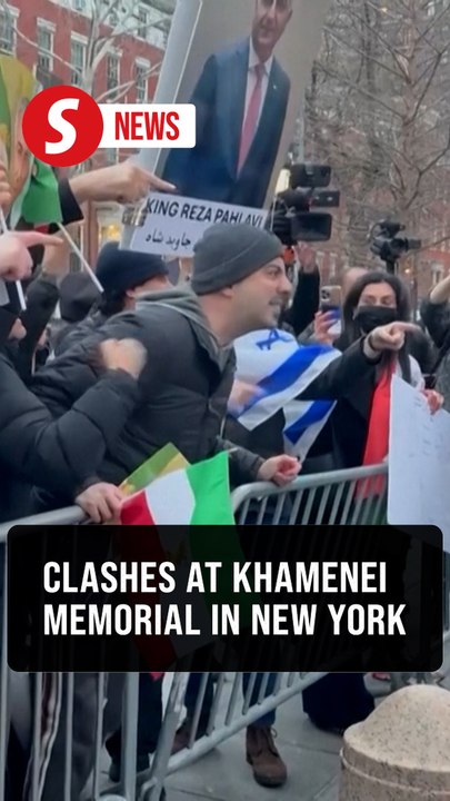 Protesters clash in New York during memorial for Iran's Khamenei