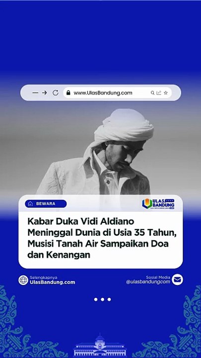 Innalillahi! Vidi Aldiano Meninggal Dunia di Usia 35 Tahun, Pesan Haru Rekan Musisi Bermunculan