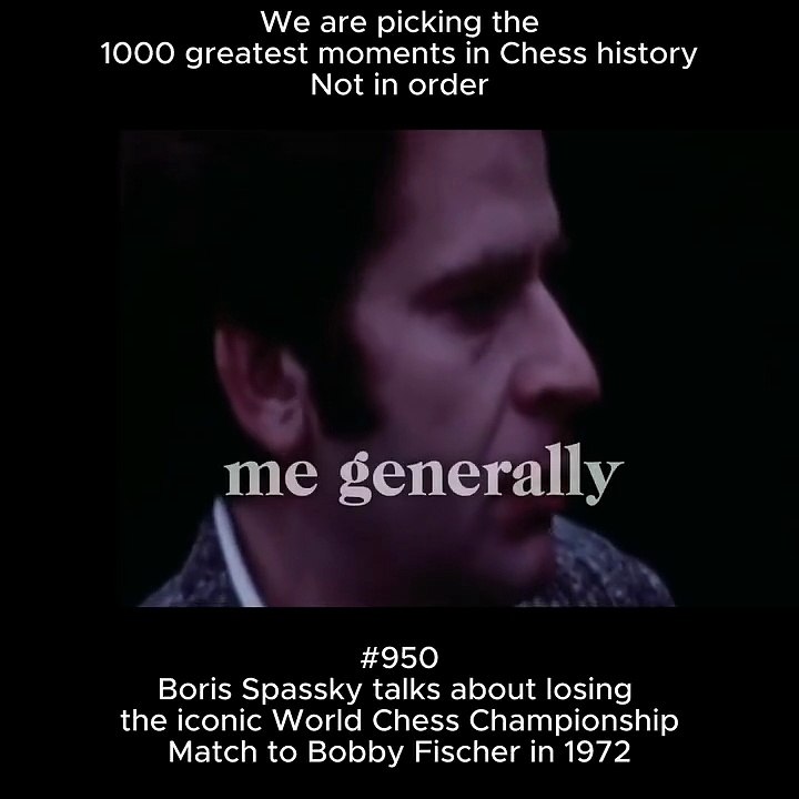 Boris Spassky talks about losing the iconic World Chess Championship Match to Bobby Fischer in 1972