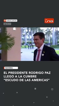 El presidente Rodrigo Paz llego a la cumbre “escudo de las americas”