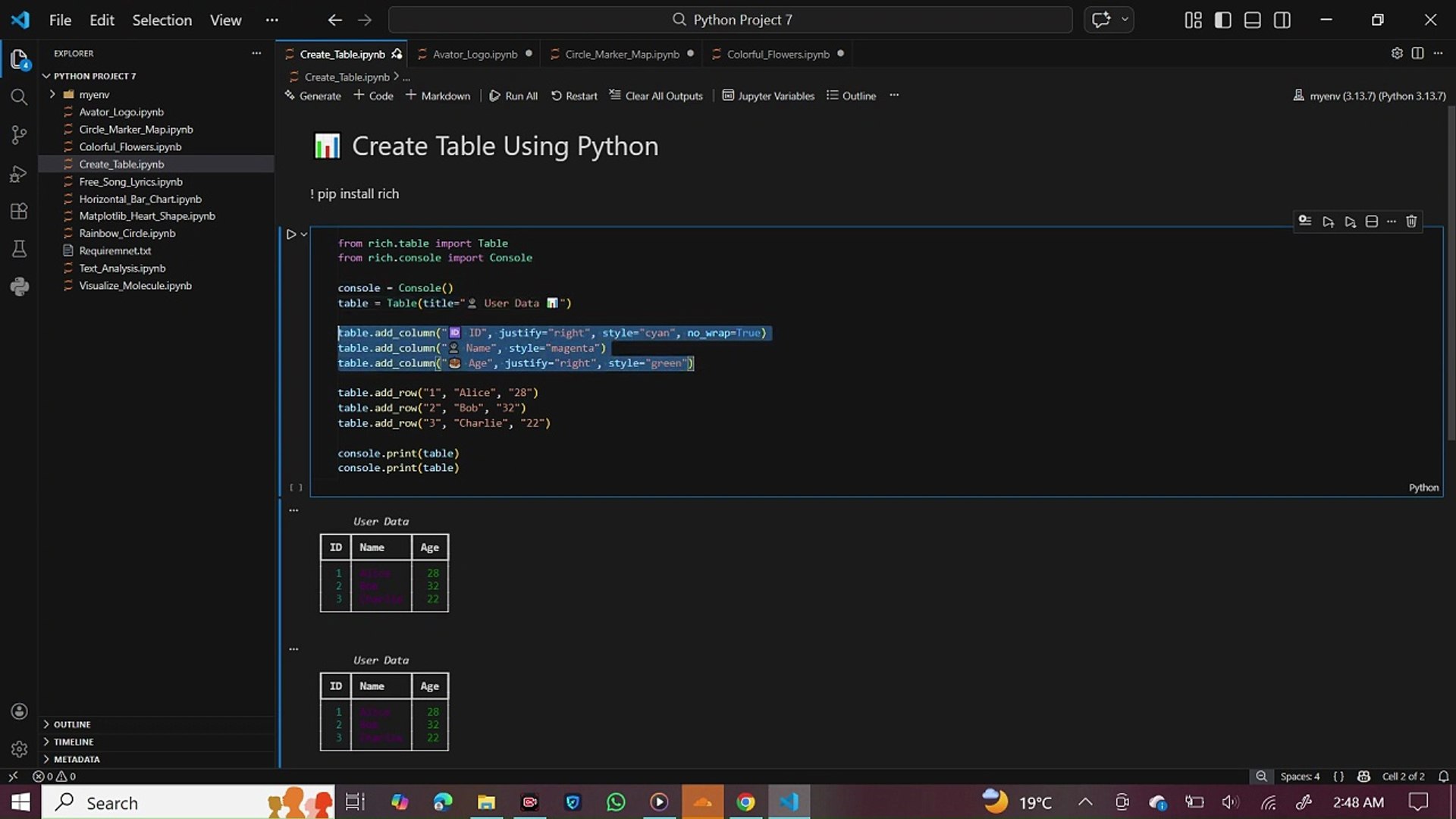 ⁣How to Create Beautiful Tables in Python Using Rich Library 📊 _ Python Tutorial