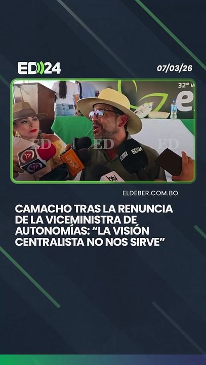 Camacho tras la renuncia de la viceministra de Autonomías: “la visión centralista no nos sirve”