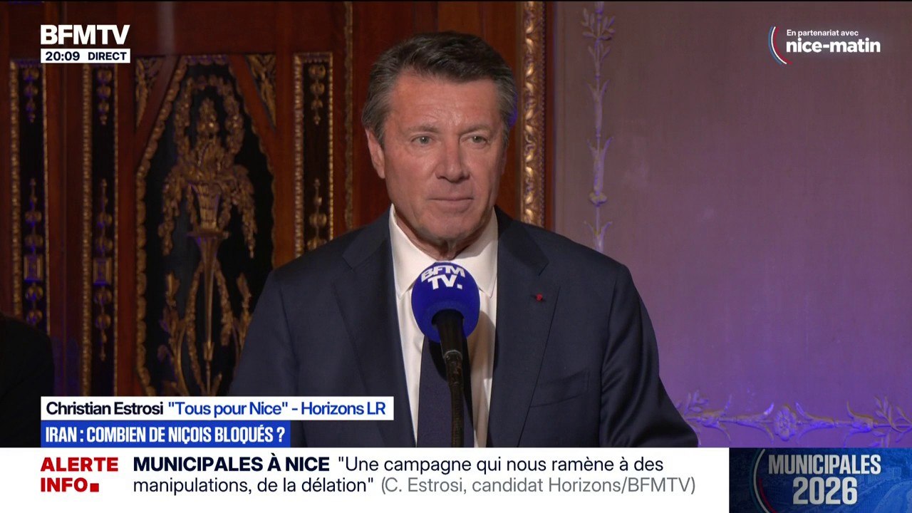 Guerre au Moyen-Orient: "Près de 350 à 400 ressortissants" niçois sont coincés "à Dubaï ou à Tel-Aviv", assure Christian Estrosi (Horizons), maire sortant de Nice