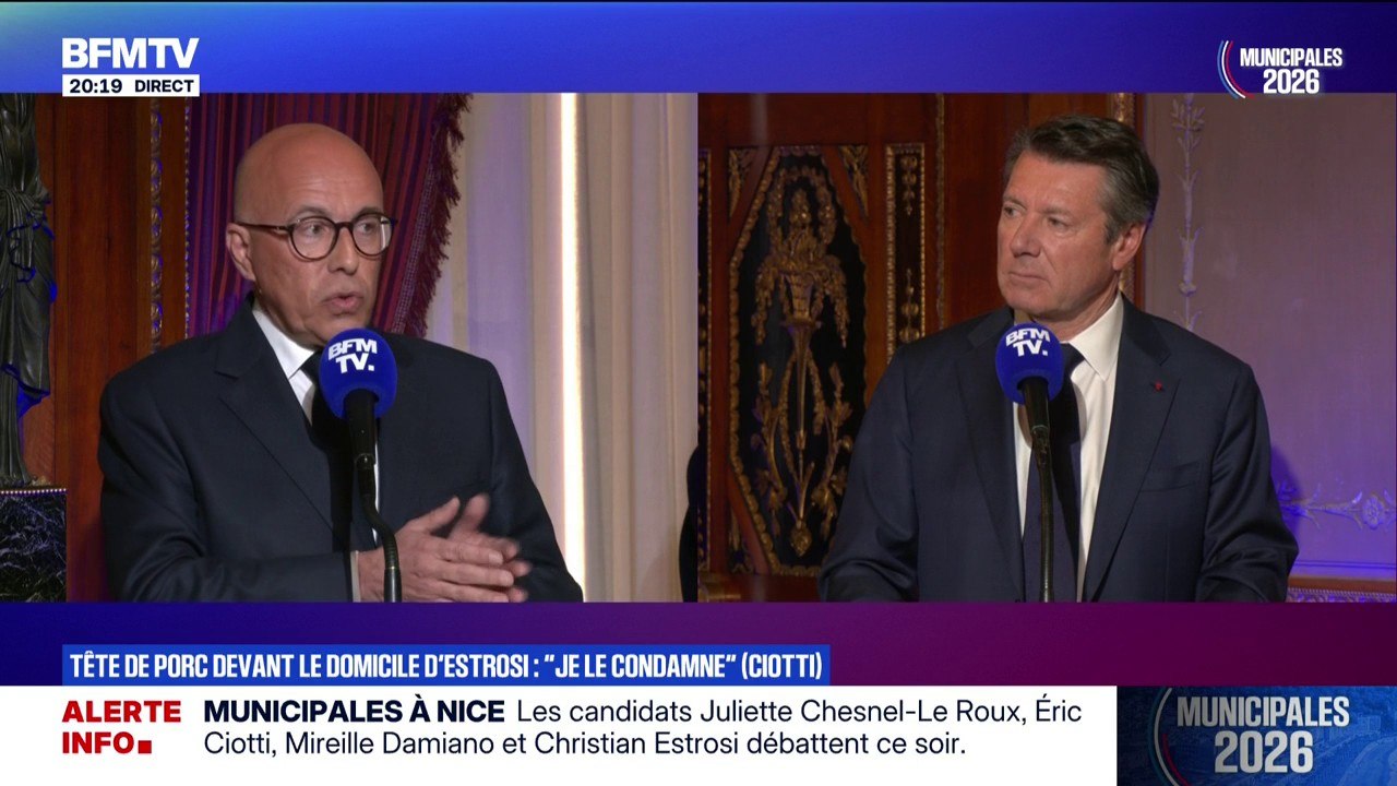 Tête de porc devant le domicile de Christian Estrosi: Éric Ciotti (UDR) candidat à la mairie de Nice, "condamne" cet acte, mais évoque une possible "manipulation"