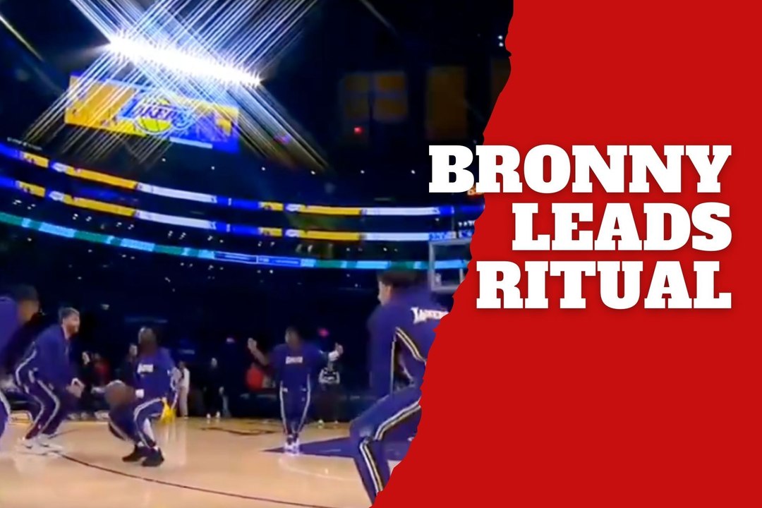 Bronny James leads Los Angeles Lakers pregame ritual in place of LeBron James