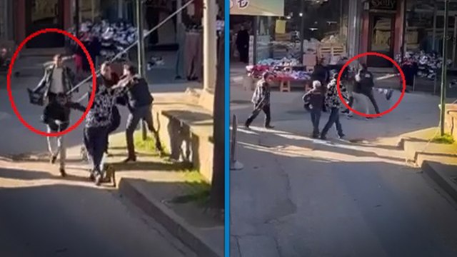Bursa'da iki grup arasında çıkan duba ve tabureli kavga kamerada