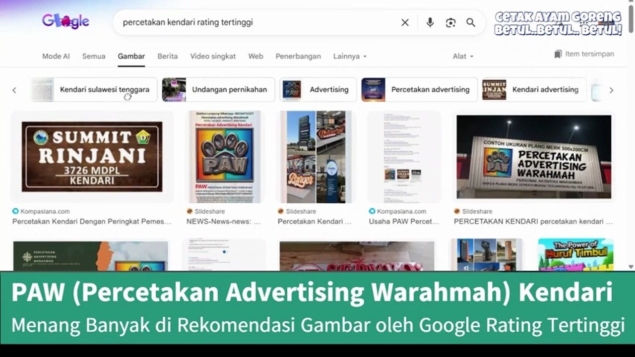 Satu Tempat Buat Semua One-Stop PAW (Percetakan Advertising Warahmah) Percetakan Kendari