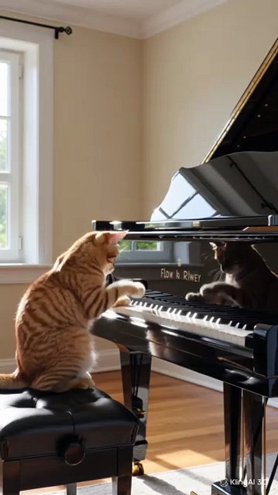 Cute Kitten Playing Piano – River Flows in You Cover 🐱🎹