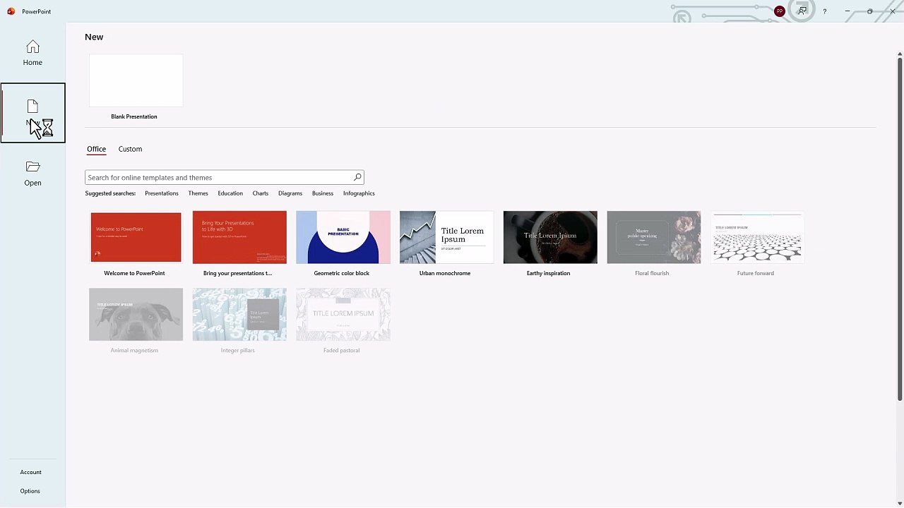 MS PowerPoint 1 Creating a New Presentation