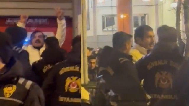Feminist kadın yürüyüşünde Ufuk Bayraktar'ın hareketleri dikkat çekti! Polis müdahale etti