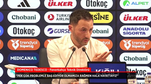 Fenerbahçe Teknik Direktörü Domenico Tedesco: Hala hayattayız