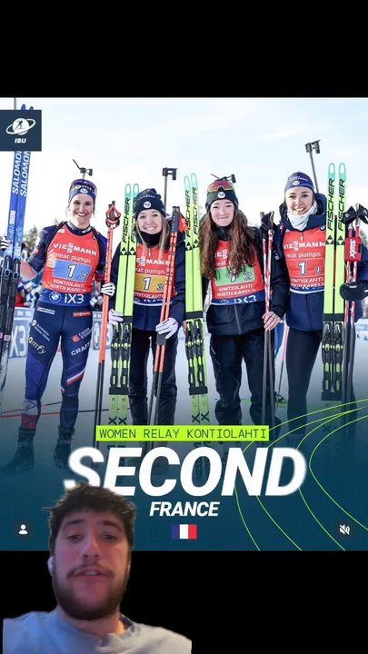 La Suède remporte le relais féminin 4x6 km en Coupe du monde de biathlon grâce aux sœurs Öberg, intouchables sur les skis. 🇸🇪Derrière, l’équipe de France composée de Camille Bened, Lou Jeanmonnot, Océane Michelon et Julia Simon termine 2ᵉ à 40 secondes