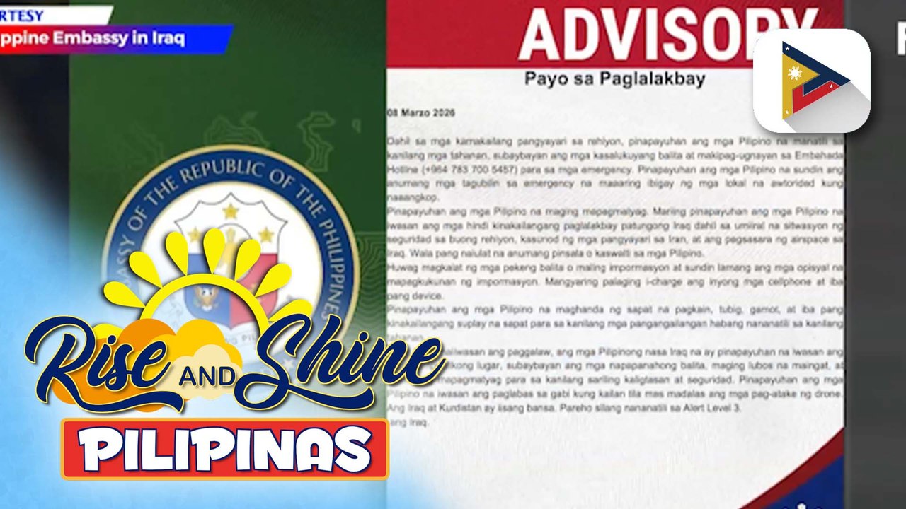 Philippine Embassy sa Iraq, pinaalalahanan ang mga OFW’s na sumunod sa mga patakaran at opisyal na bilin ng embahada
