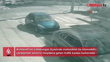 Sürücünün çabası fayda etmedi! Motosikleti devirdi ama...