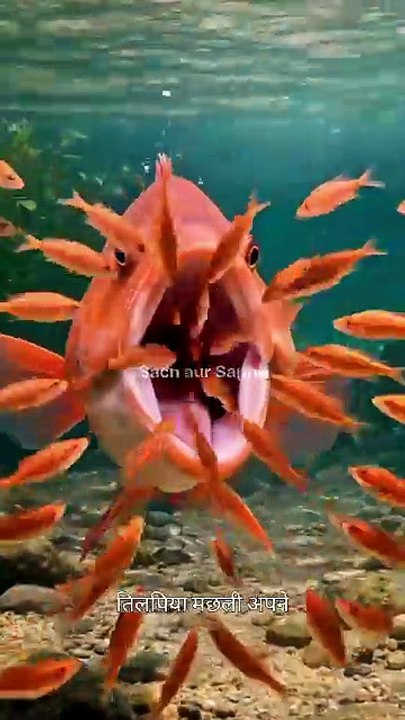खतरा आते ही मां मछली ने बच्चों को मुंह में छिपा लिया! 😱🐟  Mother Fish Protecting Babies #motherlove