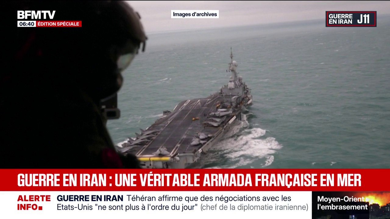 Guerre au Moyen-Orient: arrivé sur le Charles de Gaulle, Emmanuel Macron assure que la France ne participe pas "à un conflit en cours"