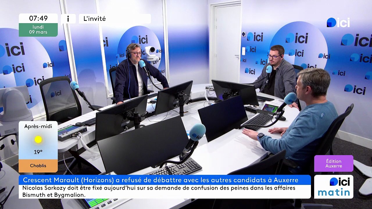 Crescent Marault maire sortant d'Auxerre, candidat Horizons aux municipales 2026, invité de ICI Auxerre le lundi 2 mars 2026