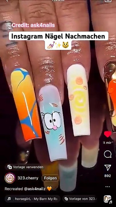 INSTAGRAM NÄGEL NACHMACHEN! 😳💅🏻🐝💞 Wie findet ihr das Ergebnis#nägel #nails #naildesign