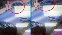 Otomobilin mobilya mağazasına girdiği kaza kamerada