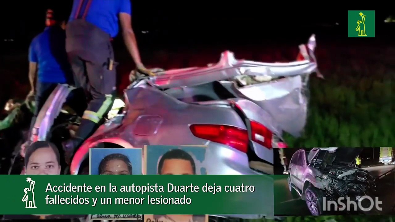Accidente en la autopista Duarte deja cuatro fallecidos y un menor lesionado