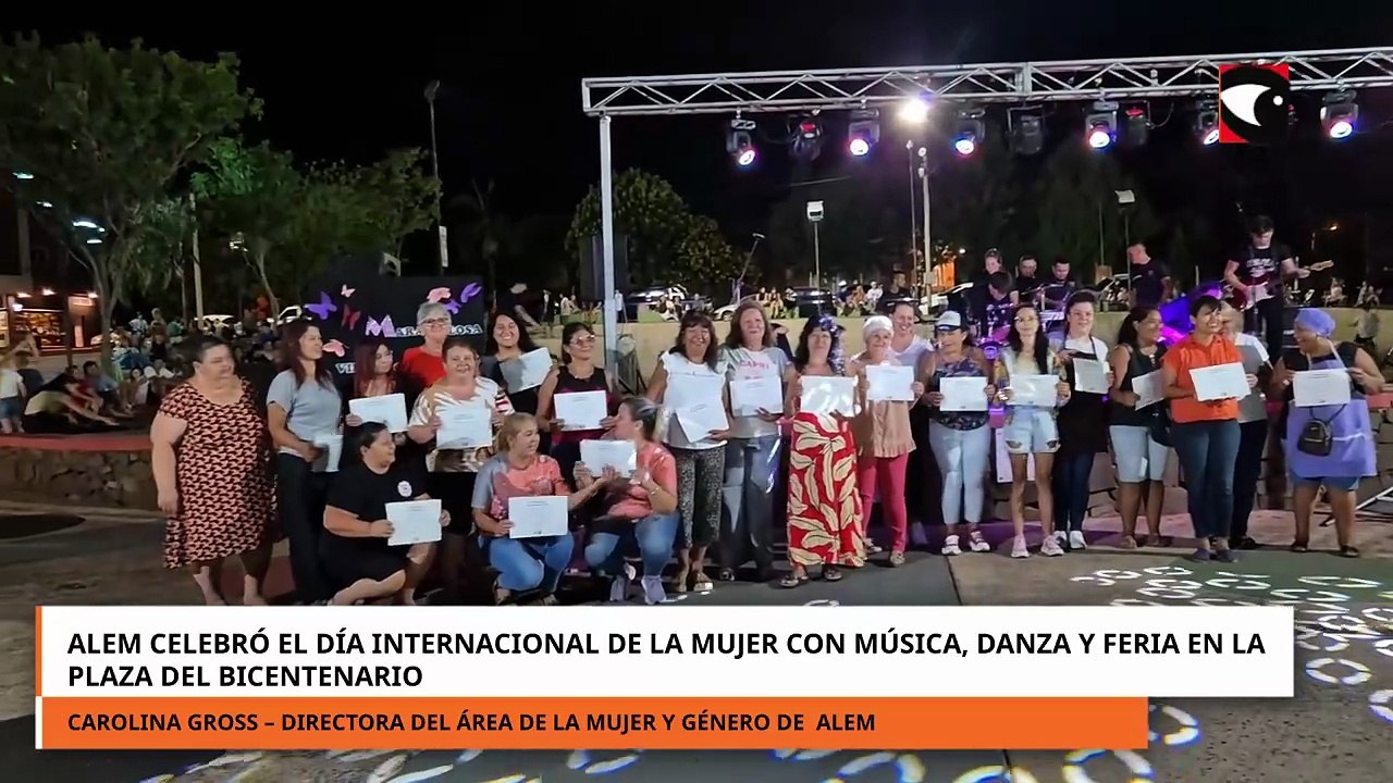 Alem celebró el Día Internacional de la Mujer con música, danza y feria en la Plaza del Bicentenario